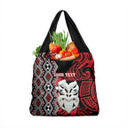 Personalised New Zealand Christmas Grocery Bag Meri Kirihimete Maori Wheku - Taniko Art