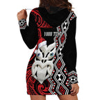 Personalised New Zealand Christmas Hoodie Dress Meri Kirihimete Maori Wheku - Taniko Art