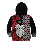 Personalised New Zealand Christmas Kid Hoodie Meri Kirihimete Maori Wheku - Taniko Art