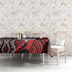 Personalised New Zealand Christmas Tablecloth Meri Kirihimete Maori Wheku - Taniko Art