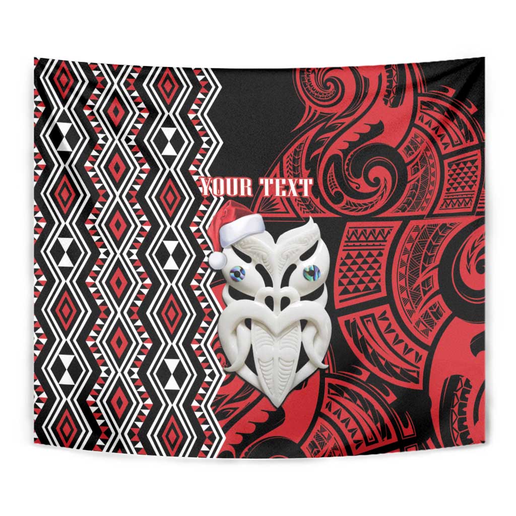 Personalised New Zealand Christmas Tapestry Meri Kirihimete Maori Wheku - Taniko Art