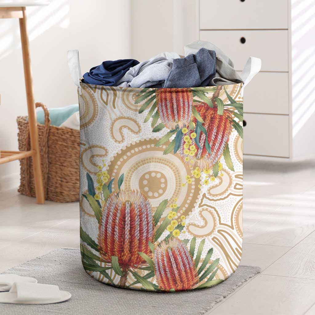 Australia Banksia Laundry Basket Aussie Native Flowers Indigenous Art - Aussie Hoodie