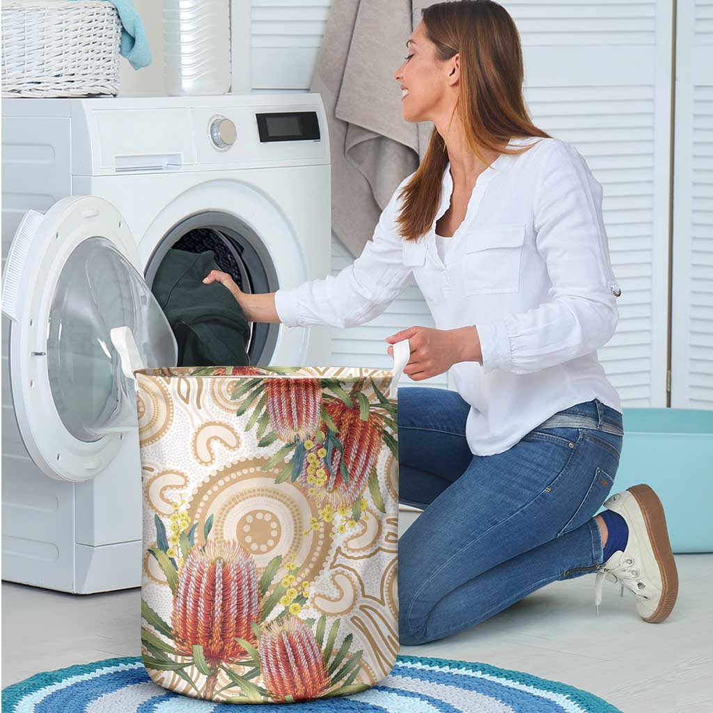 Australia Banksia Laundry Basket Aussie Native Flowers Indigenous Art - Aussie Hoodie
