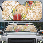 Australia Banksia Auto Sun Shade Aussie Native Flowers Indigenous Art - Aussie Hoodie