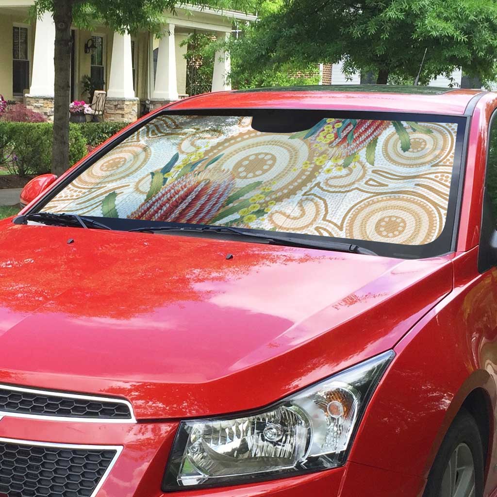 Australia Banksia Auto Sun Shade Aussie Native Flowers Indigenous Art - Aussie Hoodie