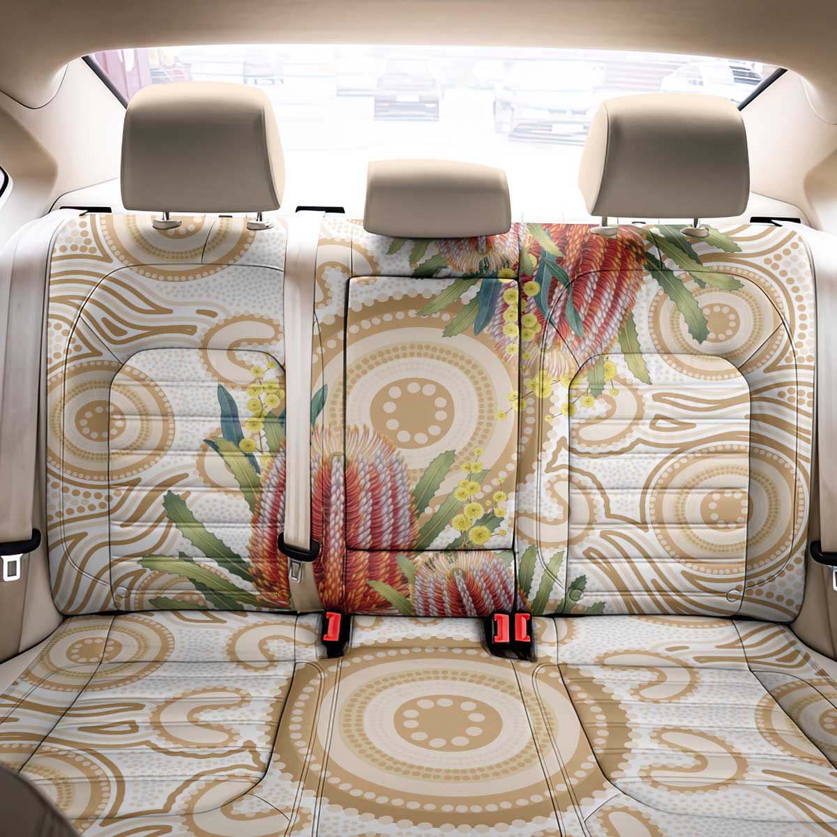 Australia Banksia Back Car Seat Cover Aussie Native Flowers Indigenous Art - Aussie Hoodie