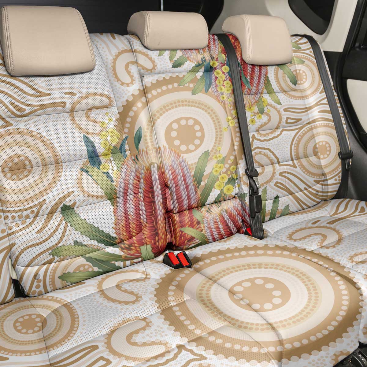 Australia Banksia Back Car Seat Cover Aussie Native Flowers Indigenous Art - Aussie Hoodie