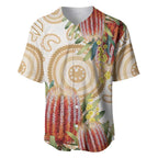 Australia Banksia Baseball Jersey Aussie Native Flowers Indigenous Art - Aussie Hoodie