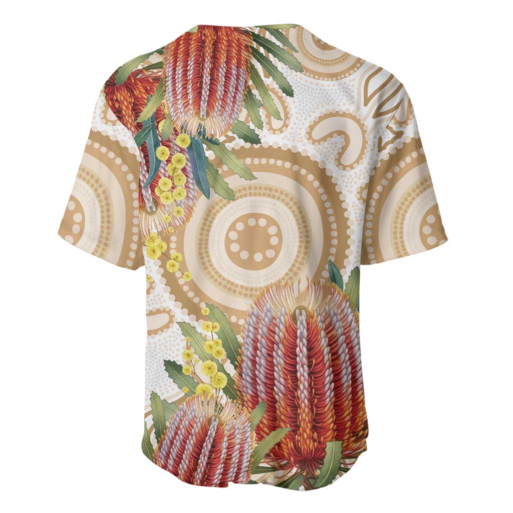 Australia Banksia Baseball Jersey Aussie Native Flowers Indigenous Art - Aussie Hoodie