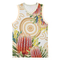 Australia Banksia Basketball Jersey Aussie Native Flowers Indigenous Art - Aussie Hoodie
