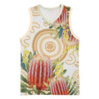 Australia Banksia Basketball Jersey Aussie Native Flowers Indigenous Art - Aussie Hoodie