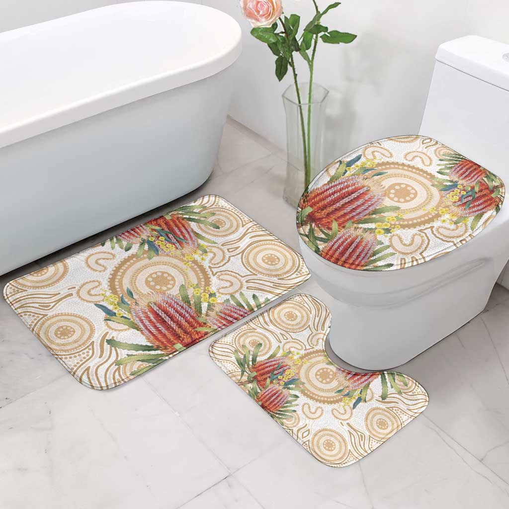 Australia Banksia Bathroom Set Aussie Native Flowers Indigenous Art - Aussie Hoodie