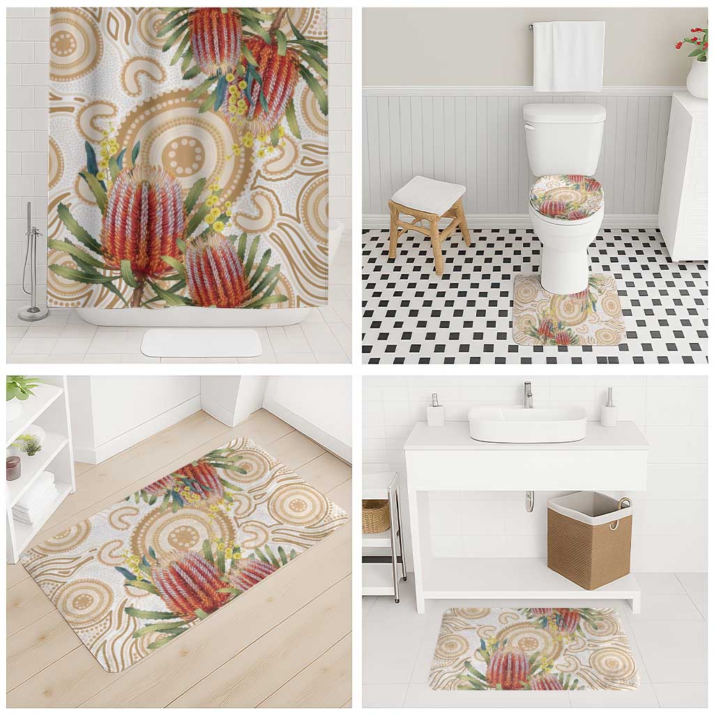 Australia Banksia Bathroom Set Aussie Native Flowers Indigenous Art - Aussie Hoodie
