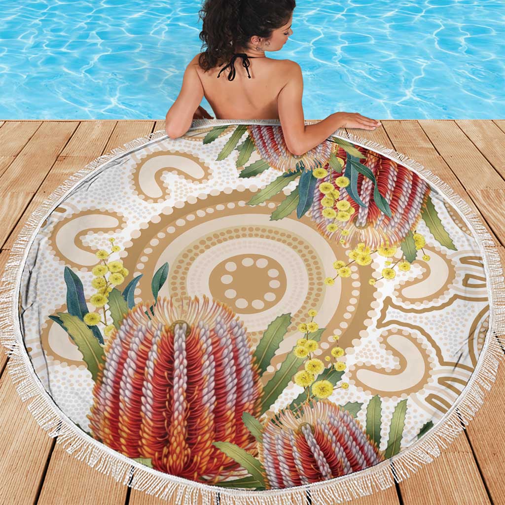 Australia Banksia Beach Blanket Aussie Native Flowers Indigenous Art - Aussie Hoodie