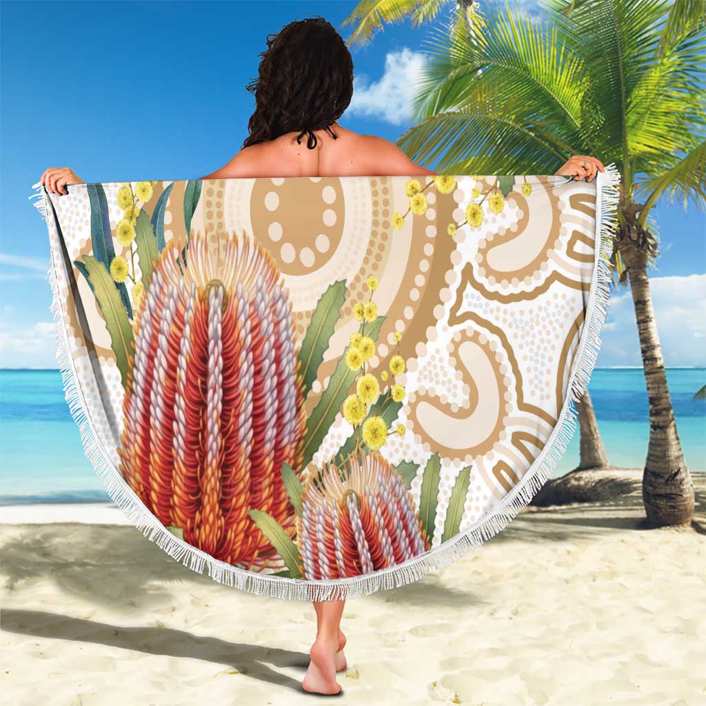 Australia Banksia Beach Blanket Aussie Native Flowers Indigenous Art - Aussie Hoodie