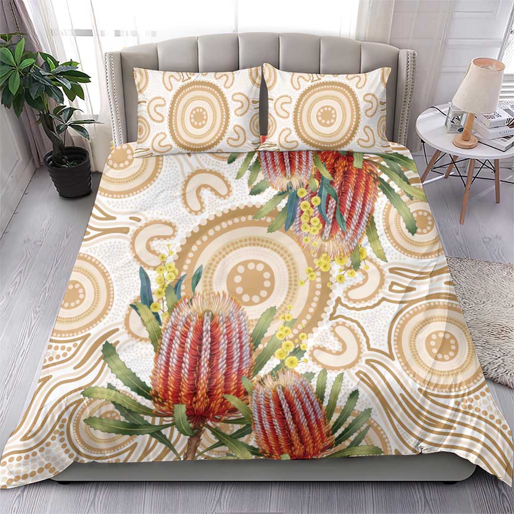 Australia Banksia Bedding Set Aussie Native Flowers Indigenous Art - Aussie Hoodie