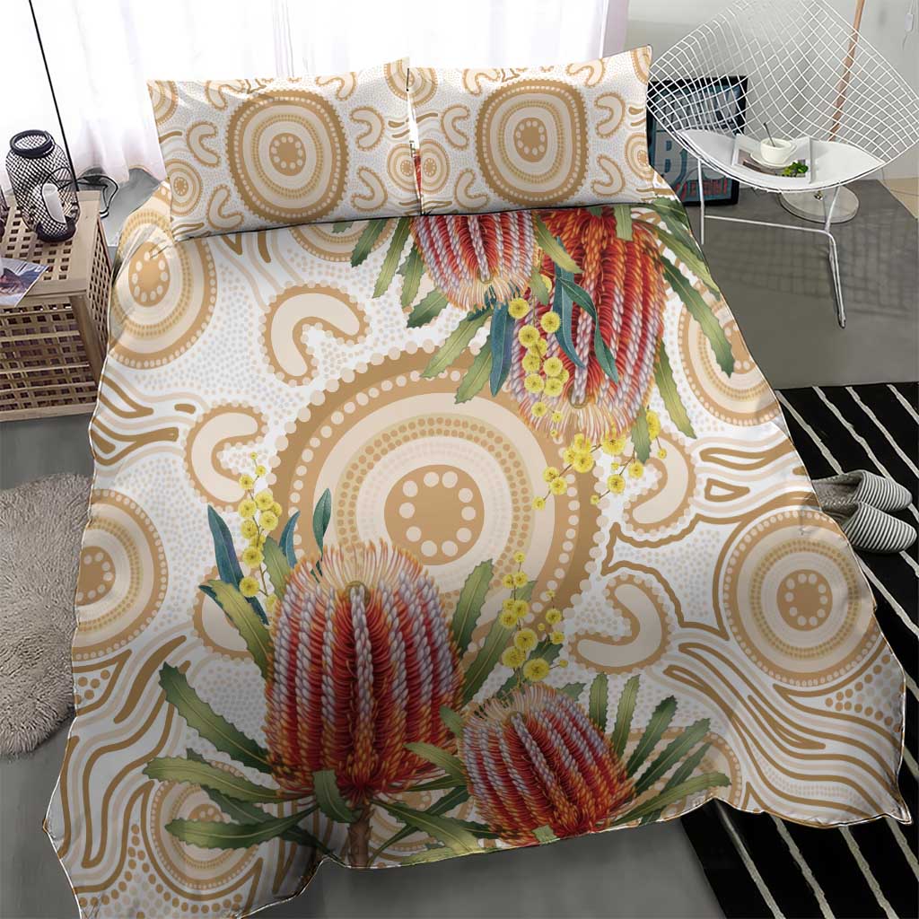 Australia Banksia Bedding Set Aussie Native Flowers Indigenous Art - Aussie Hoodie