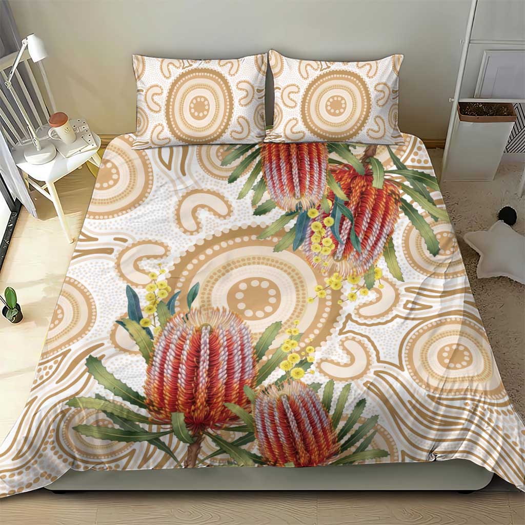 Australia Banksia Bedding Set Aussie Native Flowers Indigenous Art - Aussie Hoodie