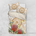 Australia Banksia Bedding Set Aussie Native Flowers Indigenous Art - Aussie Hoodie