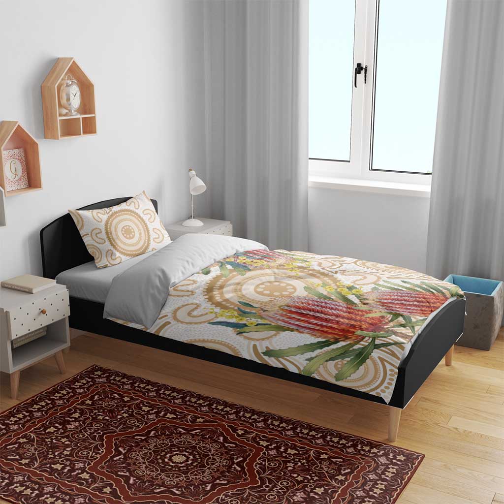 Australia Banksia Bedding Set Aussie Native Flowers Indigenous Art - Aussie Hoodie