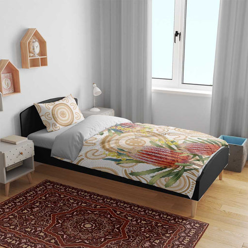Australia Banksia Bedding Set Aussie Native Flowers Indigenous Art - Aussie Hoodie