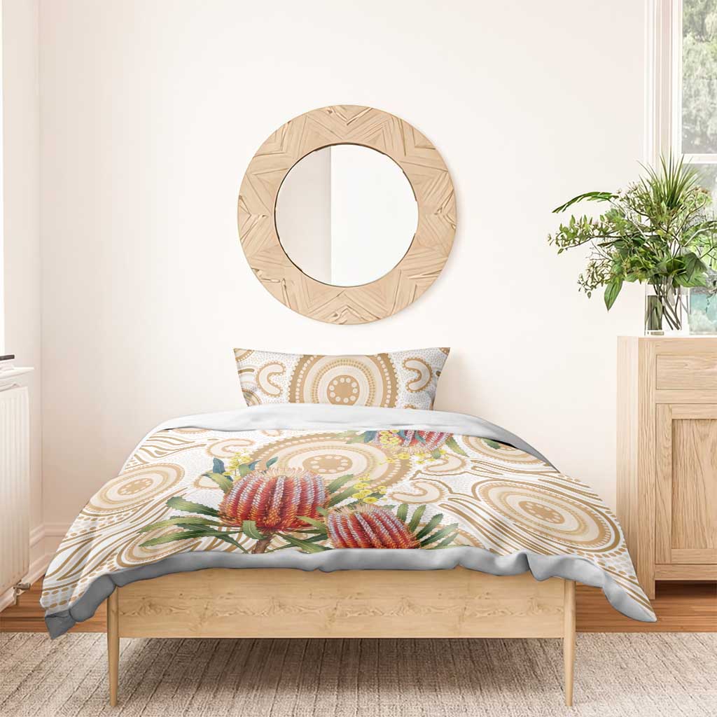 Australia Banksia Bedding Set Aussie Native Flowers Indigenous Art - Aussie Hoodie