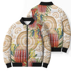 Australia Banksia Bomber Puffer Jacket Aussie Native Flowers Indigenous Art - Aussie Hoodie