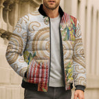 Australia Banksia Bomber Puffer Jacket Aussie Native Flowers Indigenous Art - Aussie Hoodie