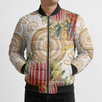 Australia Banksia Bomber Puffer Jacket Aussie Native Flowers Indigenous Art - Aussie Hoodie