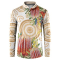 Australia Banksia Button Sweatshirt Aussie Native Flowers Indigenous Art - Aussie Hoodie