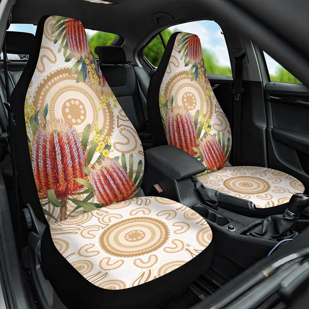 Australia Banksia Car Seat Cover Aussie Native Flowers Indigenous Art - Aussie Hoodie