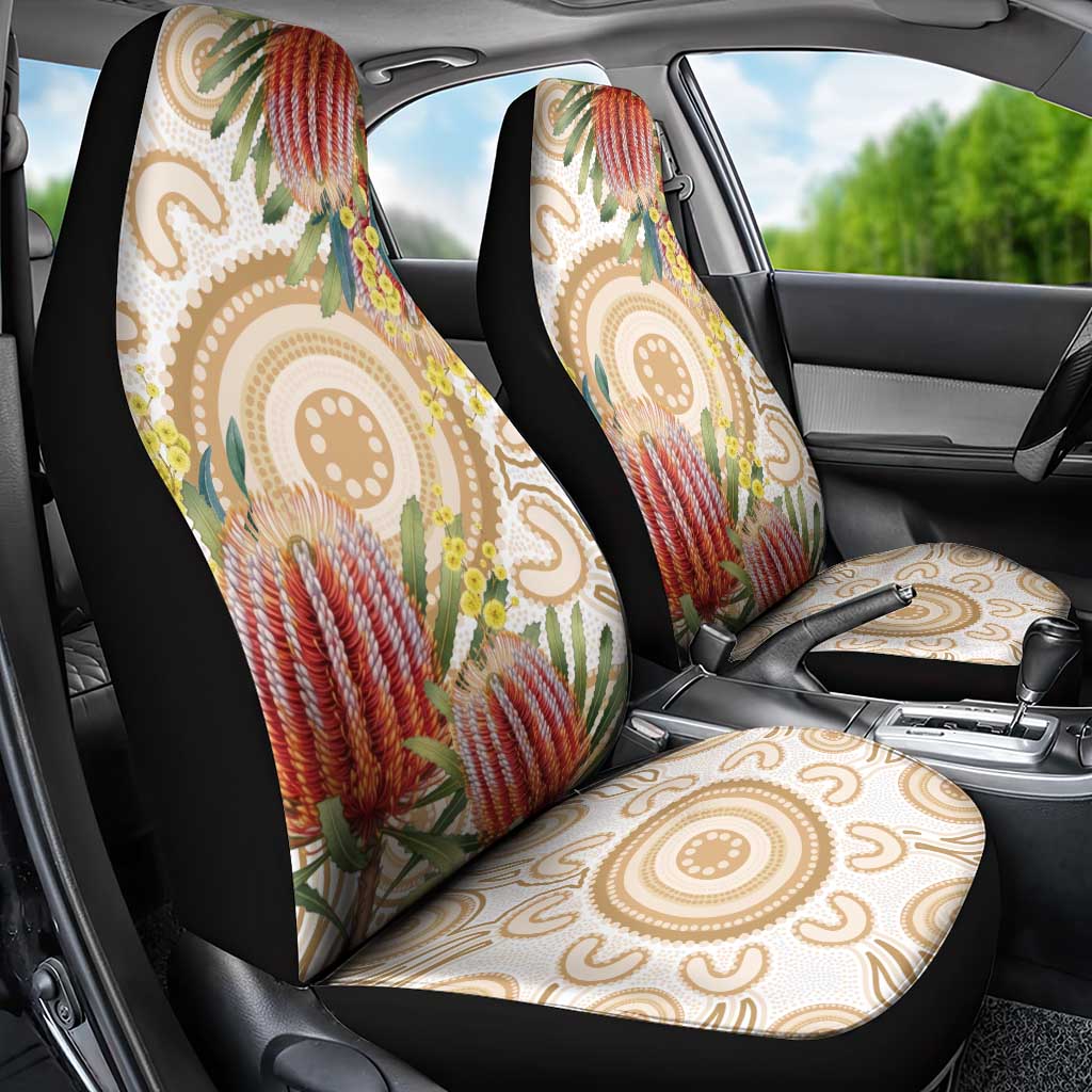 Australia Banksia Car Seat Cover Aussie Native Flowers Indigenous Art - Aussie Hoodie
