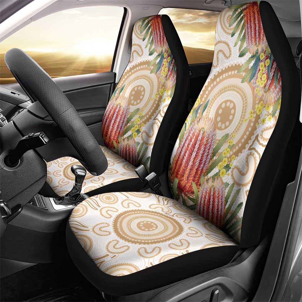 Australia Banksia Car Seat Cover Aussie Native Flowers Indigenous Art - Aussie Hoodie