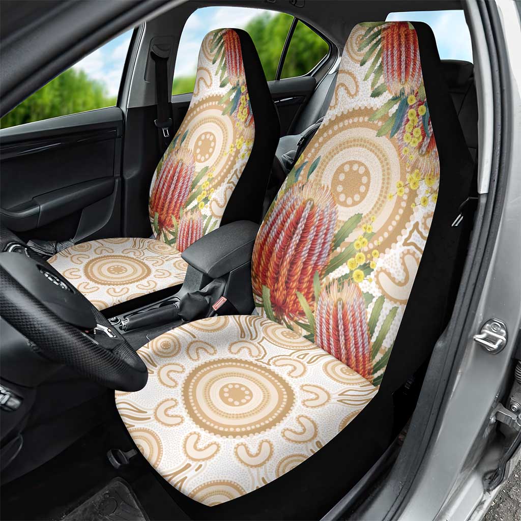 Australia Banksia Car Seat Cover Aussie Native Flowers Indigenous Art - Aussie Hoodie
