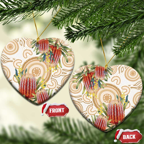 Australia Banksia Ceramic Ornament Aussie Native Flowers Indigenous Art - Aussie Hoodie