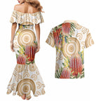 Australia Banksia Couples Matching Mermaid Dress and Hawaiian Shirt Aussie Native Flowers Indigenous Art - Aussie Hoodie