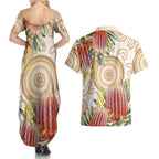 Australia Banksia Couples Matching Summer Maxi Dress and Hawaiian Shirt Aussie Native Flowers Indigenous Art - Aussie Hoodie