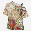 Australia Banksia Cross Shoulder Shirt Aussie Native Flowers Indigenous Art - Aussie Hoodie