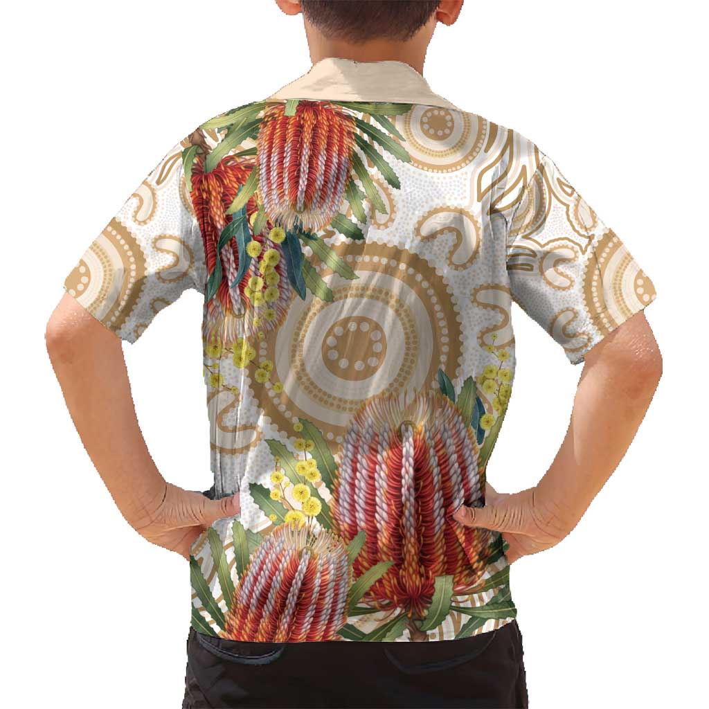 Australia Banksia Family Matching Long Sleeve Bodycon Dress and Hawaiian Shirt Aussie Native Flowers Indigenous Art - Aussie Hoodie