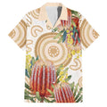 Australia Banksia Family Matching Off Shoulder Maxi Dress and Hawaiian Shirt Aussie Native Flowers Indigenous Art - Aussie Hoodie