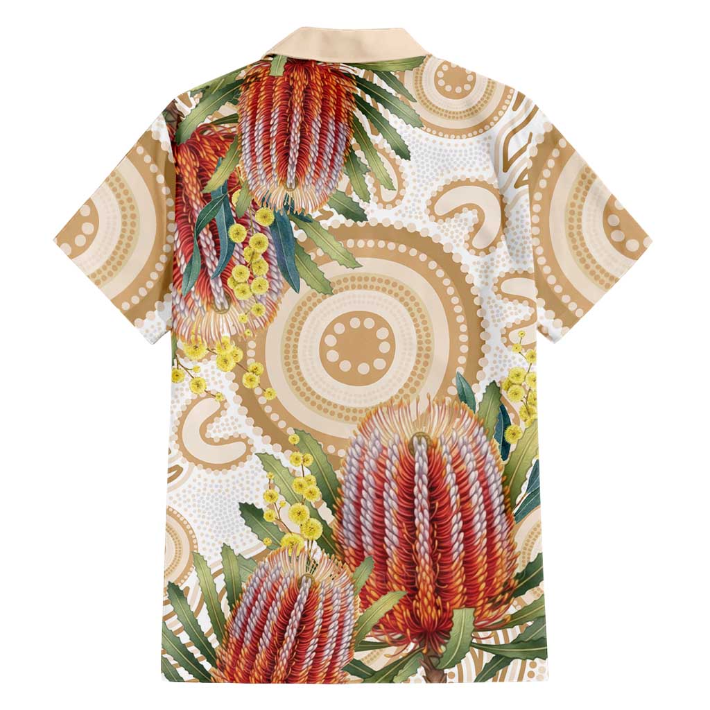 Australia Banksia Family Matching Off Shoulder Maxi Dress and Hawaiian Shirt Aussie Native Flowers Indigenous Art - Aussie Hoodie