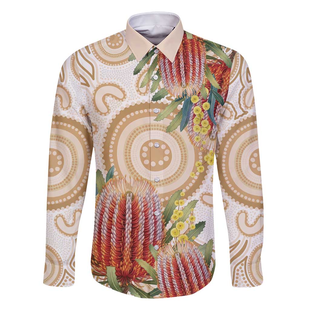 Australia Banksia Family Matching Off Shoulder Maxi Dress and Hawaiian Shirt Aussie Native Flowers Indigenous Art - Aussie Hoodie