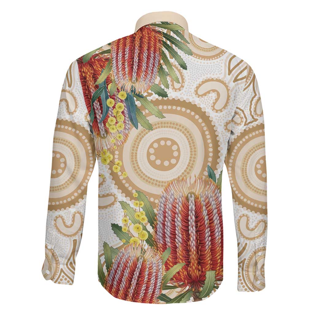 Australia Banksia Family Matching Off Shoulder Maxi Dress and Hawaiian Shirt Aussie Native Flowers Indigenous Art - Aussie Hoodie