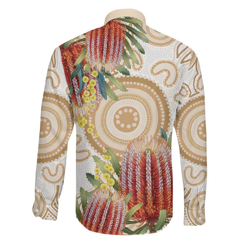 Australia Banksia Family Matching Off Shoulder Maxi Dress and Hawaiian Shirt Aussie Native Flowers Indigenous Art - Aussie Hoodie