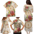 Australia Banksia Family Matching Puletasi and Hawaiian Shirt Aussie Native Flowers Indigenous Art - Aussie Hoodie
