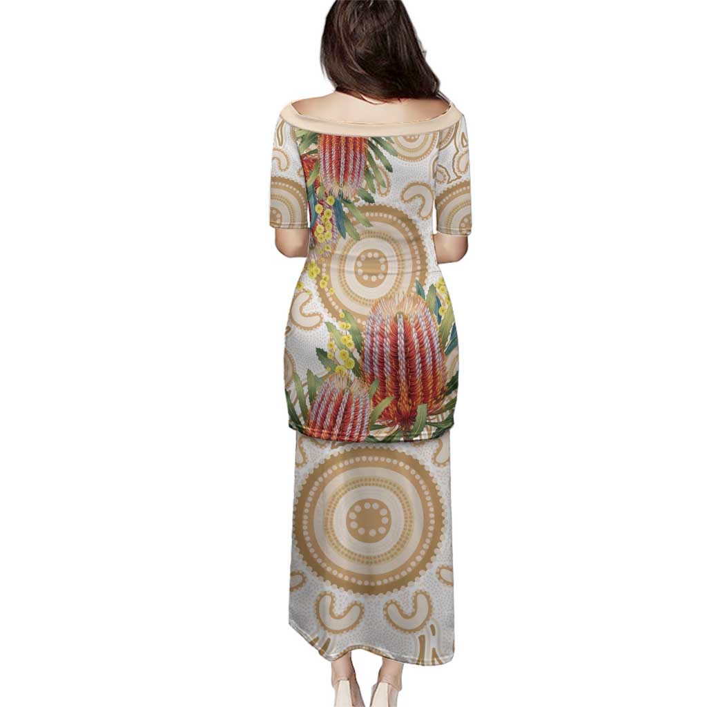 Australia Banksia Family Matching Puletasi and Hawaiian Shirt Aussie Native Flowers Indigenous Art - Aussie Hoodie