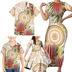 Australia Banksia Family Matching Short Sleeve Bodycon Dress and Hawaiian Shirt Aussie Native Flowers Indigenous Art - Aussie Hoodie