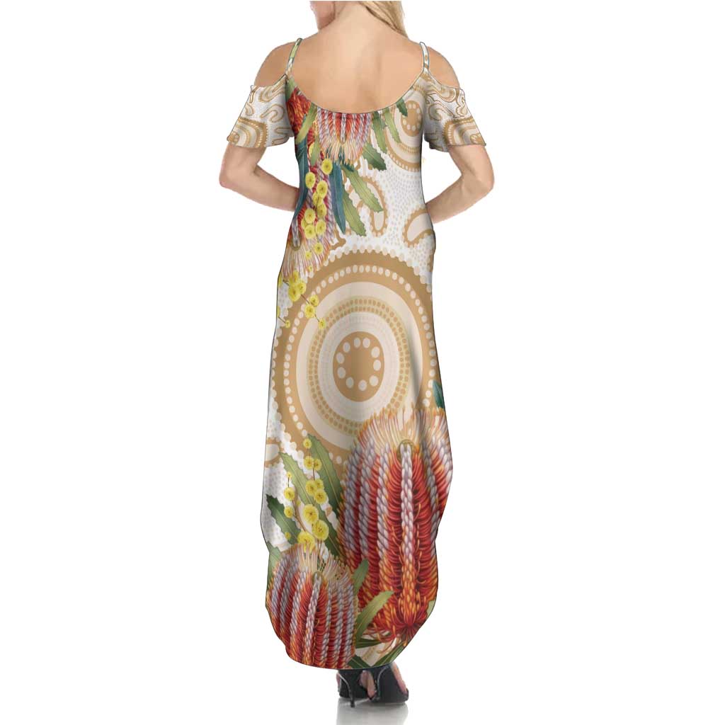 Australia Banksia Family Matching Summer Maxi Dress and Hawaiian Shirt Aussie Native Flowers Indigenous Art - Aussie Hoodie