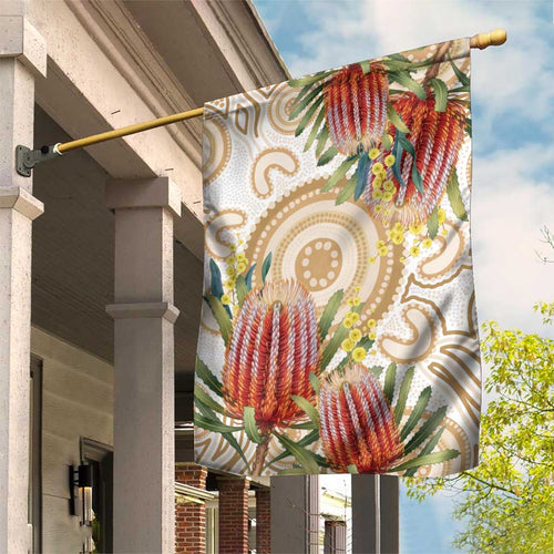Australia Banksia Garden Flag Aussie Native Flowers Indigenous Art - Aussie Hoodie