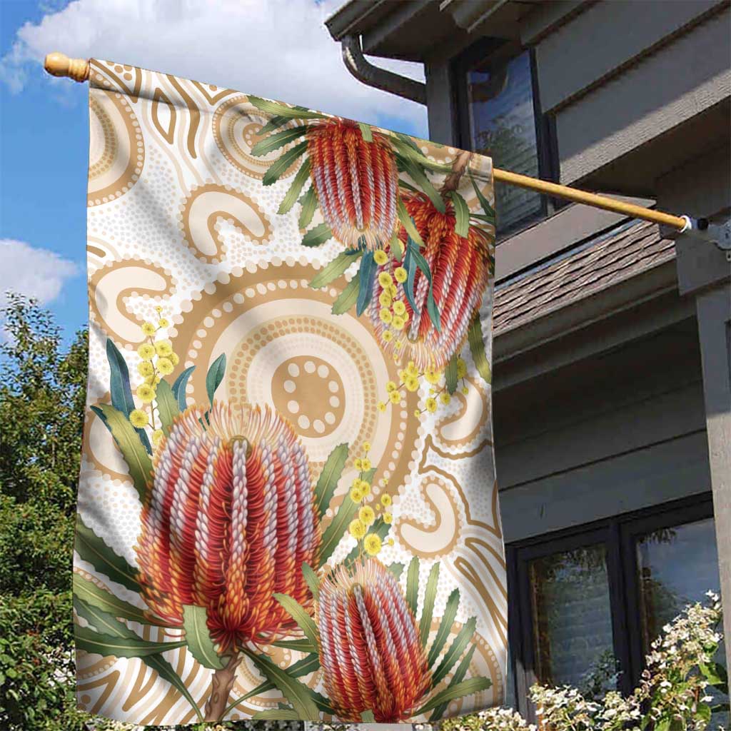 Australia Banksia Garden Flag Aussie Native Flowers Indigenous Art - Aussie Hoodie